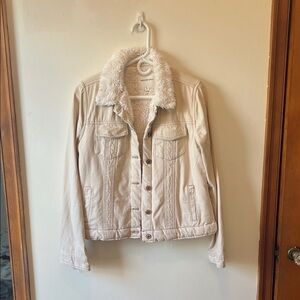 Thread & Supply Cream Sherpa-Lined Jean Jacket